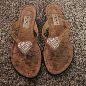 Dezario pearl crystal heart sandal